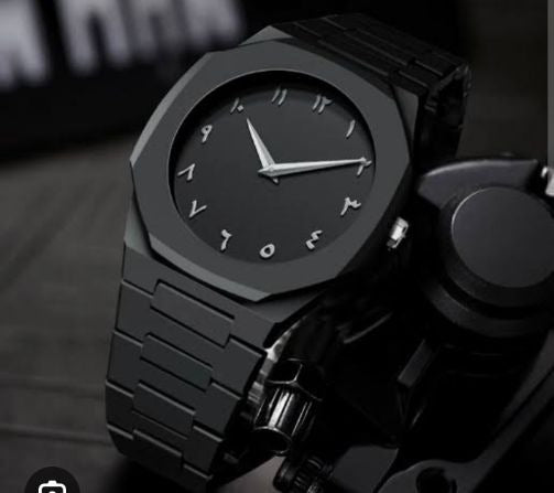 Black Arabic Aura Quartz Watch – Premium Quality & Finish – Best Quality Analog Watch For Boys
