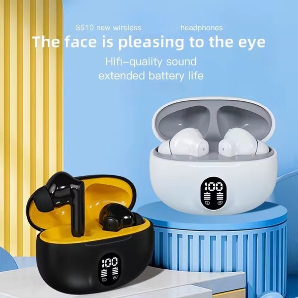 Wireless Bluetooth Earbuds Stereo 895b | Mic In-ear Headphones With Led Display | Type C Fast Charging | Bluetooth 5.3 For Android/Iphone