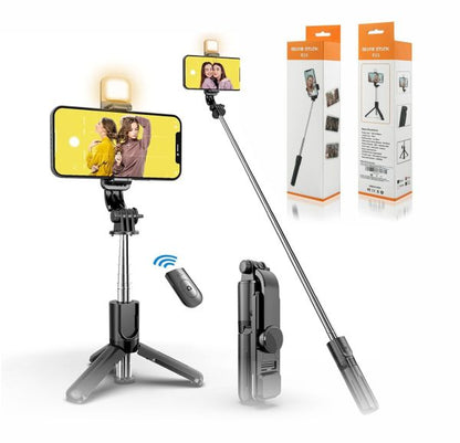 Selfie Stick Tripod R1S Bluetooth Remote Control With Light