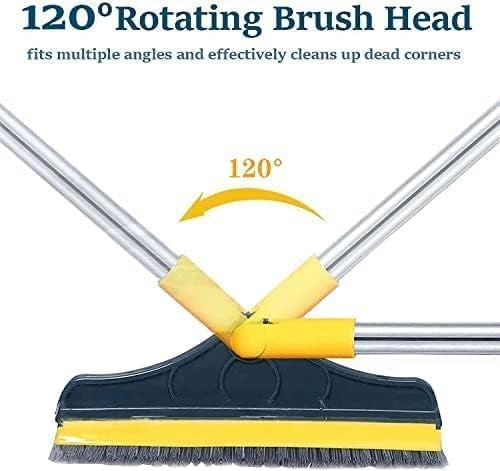 2 In 1 Floor Cleaning Brush Bathroom Tile Windows Floor Cleaning Brush With 120° Rotatable Head – Multipurpose Bathroom Floor Cleaning Brush