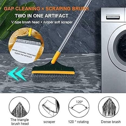 2 In 1 Floor Cleaning Brush Bathroom Tile Windows Floor Cleaning Brush With 120° Rotatable Head – Multipurpose Bathroom Floor Cleaning Brush