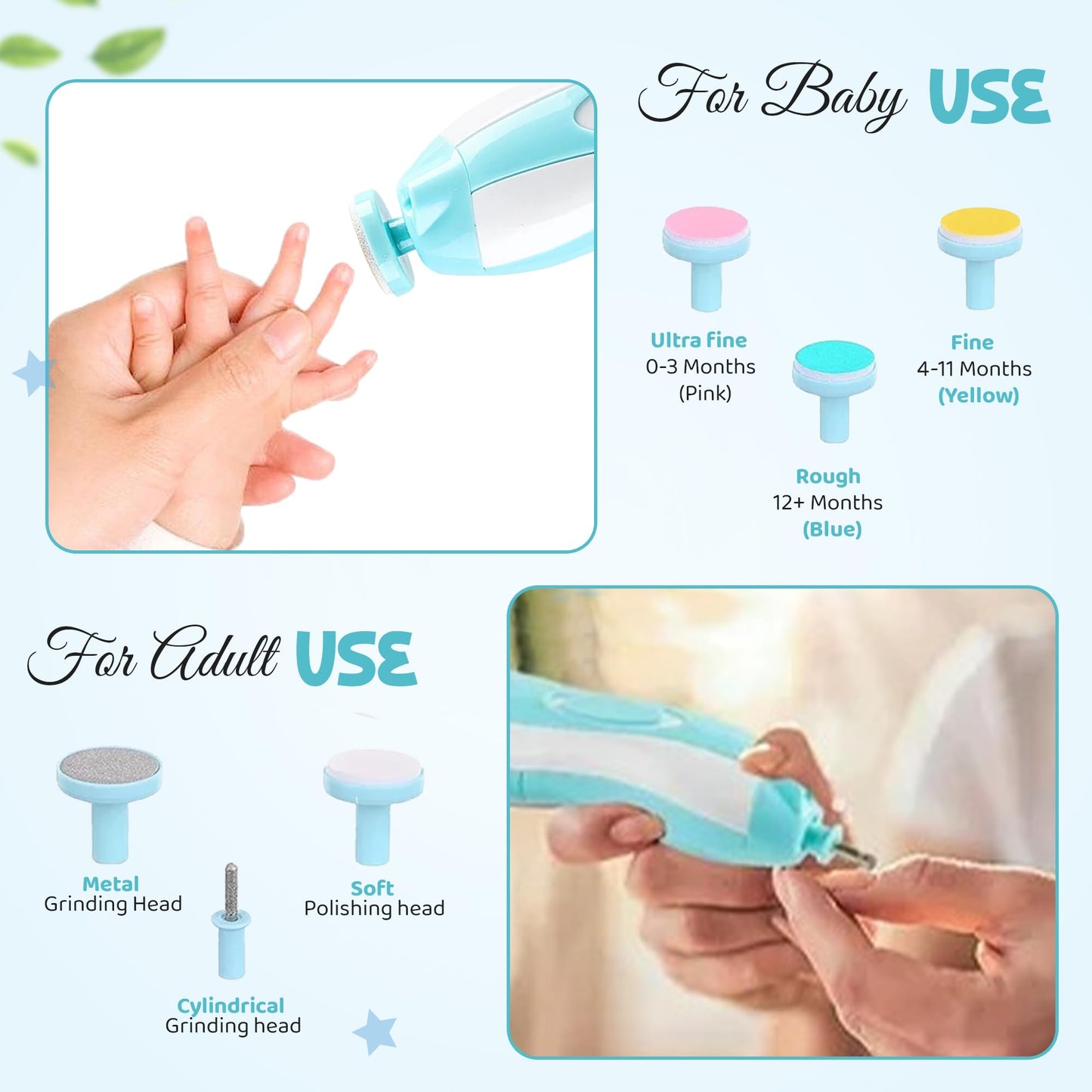Baby Electric Nail Clipper Nail Cutter Manicure & Pedicure
