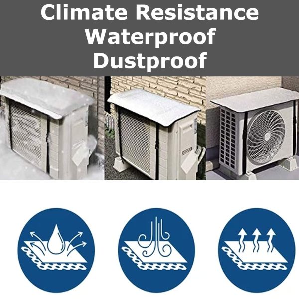 Ac Outdoor Unit Protector Heat Insulation Sunlight Shade Protector From Dust With Adjustable Buckle Rain Cover Air Conditioner Cover