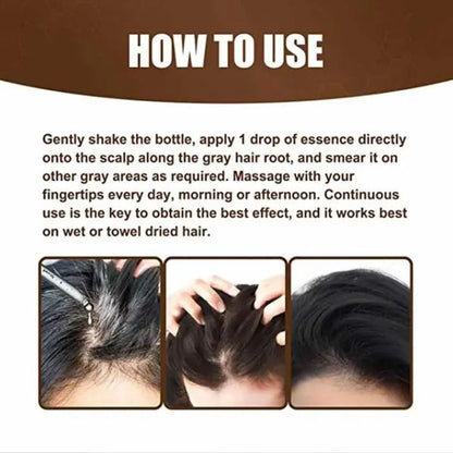 Anti-greying Hair Spray | Drakkar Spray For Hair | Organic Ganoderma Inverted Essence For Grey Hair | Darkens Hair Naturally Without Damage – 30ml