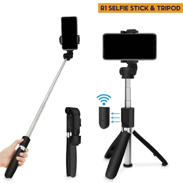 Selfie Stick Tripod R1S Bluetooth Remote Control With Light