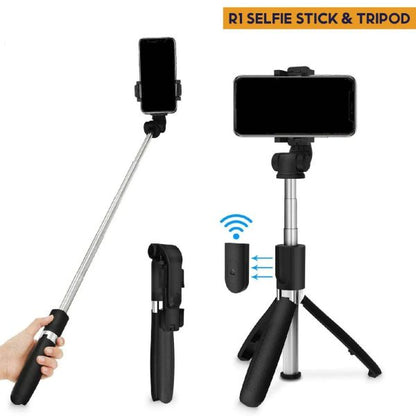 Selfie Stick Tripod R1S Bluetooth Remote Control With Light