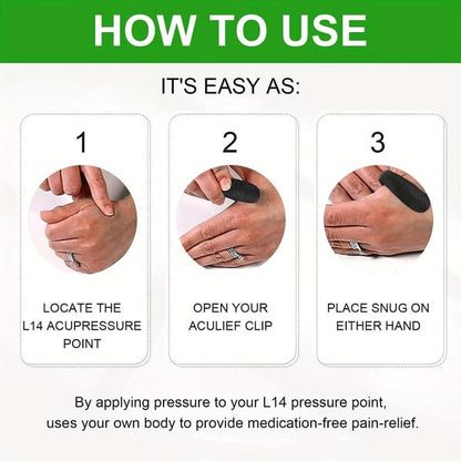 Sugar Control Li4 Acupressure Point Clip Wearable – Supporting Acupressure Relaxation, Stress Alleviation, Tension Relief and Headache
