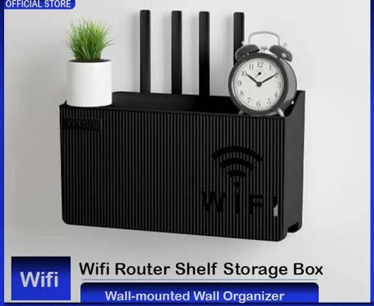 Wifi Router Shelf & Cable Organizer – Wall-mount Abs Plastic Storage Box For Routers, Power Strips & Cables